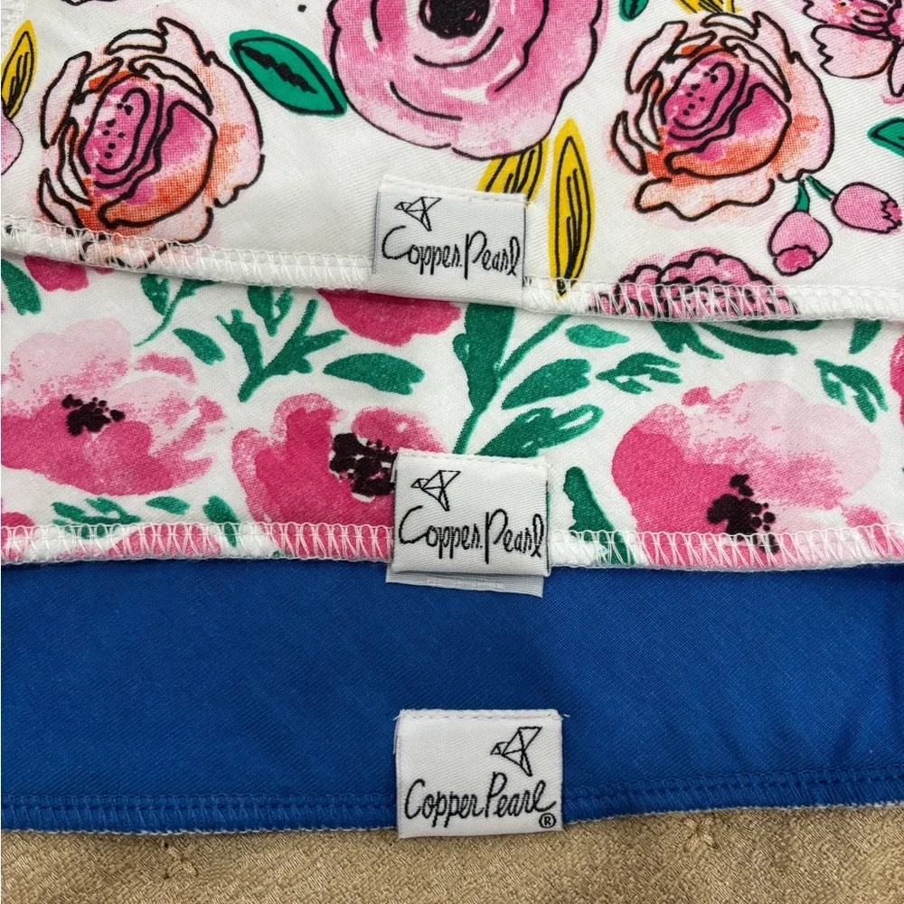 CozyBee Floral & Royal Blue Baby Bandana Bib Set